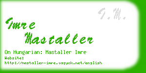 imre mastaller business card